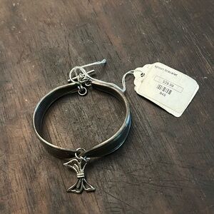 Vintage Silver Spoon Bracelet with Bow Charm